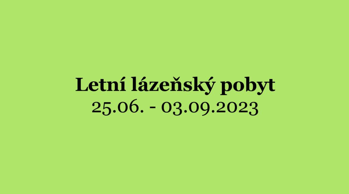 Letní lázeňský pobyt